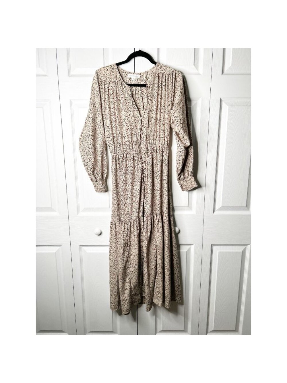 Sweet Baby Jamie Ditsy Cream Floral Print Midi Dress Women's Size X-Small XS